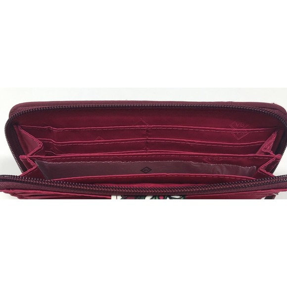 Vera Bradley Turnlock Wallet in Bordeaux Blooms - Picture 5 of 5